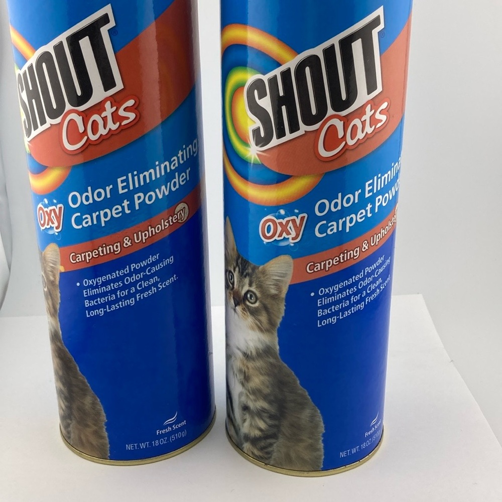 2) Shout Cats Oxy Odor Eliminating Carpet Powder Fresh Scent 18oz